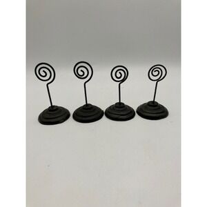 Set of 4 Cast Iron Card/Picture/Place Card Holders/Table Numbers 3"H to 3.25" H‎